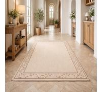 VARIKASHOM Small Rugs Washable Rug Floor Mat for Hallway Entryway Laundry Besides, Geometric Beige, Brown,60 x 110 cm