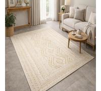 VARIKASHOM Small Rugs Washable Rug Floor Mat for Hallway Entryway Laundry Besides, Geometric Vintage Beige, Yellow,60 x 110 cm
