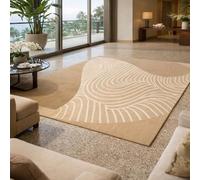 VARIKASHOM Small Rugs Washable Rug Floor Mat for Hallway Entryway Laundry Besides, Modern Abstract Beige Brown White Cream,60 x 110 cm