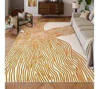 VARIKASHOM Small Rugs Washable Rug Floor Mat for Hallway Entryway Laundry Besides, Modern Abstract Orange White Geometric Design Orange,60 x 110 cm