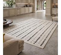 VARIKASHOM Small Rugs Washable Rug Floor Mat for Hallway Entryway Laundry Besides, Modern Geometric Black, White,60 x 110 cm