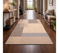 VARIKASHOM Small Rugs Washable Rug Floor Mat for Hallway Entryway Laundry Besides, Modern Geometric Beige, Gray, Brown,60 x 110 cm