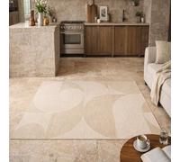 VARIKASHOM Small Rugs Washable Rug Floor Mat for Hallway Entryway Laundry Besides, Modern Geometric Beige, cream,60 x 110 cm