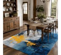 VARIKASHOM Small Runner Rugs Hallway, 60 x 120 cm, Modern Abstract Blue, Yellow, White, Black, Low Pile Rug for Living Room Bedroom Beside Kitchen Floor Mats,