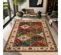 VARIKASHOM Small Runner Rugs Hallway, 60 x 120 cm, Oriental Floral Red, Green, Brown, Beige, Blue, Low Pile Rug for Living Room Bedroom Beside Kitchen Floor Mats,