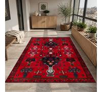 VARIKASHOM Square Rugs, 120 x 120 cm, Oriental Red, Black, White, Green, Purple, Rug for Decorative Home Accessories Living Room, Bedroom Carpet,