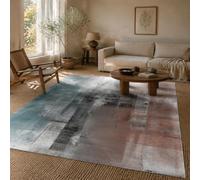 VARIKASHOM Square Rugs, 140 x 140 cm, Abstract Modern Blue, Gray, Red, Taupe, Washable Rug Home Decor Accessories Living Room Bedroom Carpets,
