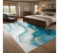 VARIKASHOM Square Rugs, 80 x 80 cm, Abstract Modern Blue, White, Yellow, Decorative Rugs Home Accessories Living Room Bedroom Decoration