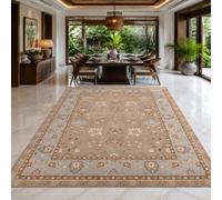 VARIKASHOM Square Rugs, 80 x 80 cm, Oriental Taupe, Blue, Brown, White, Decorative Rugs Home Accessories Living Room Bedroom Decoration