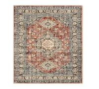 VARIKASHOM Square Rugs,Multicolour Brown Oriental Traditional Vintage,Brick Red,180 x 180 cm, Dining Room Rug Under Table, Large Non Slip Carpet for Bedroom Living Room