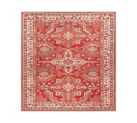 VARIKASHOM Square Rugs,Multicolour Floral Traditional Vintage,Red,80 x 80 cm,small Washable Rug Entryway Indoor Throw Carpet under Laundry Basket