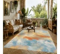 VARIKASHOM Washable Rug Non Slip Carpet for Coffee Tables Living Room Floor Protectors,Abstract Blue, Beige, Red, White, 100 x 150 cm