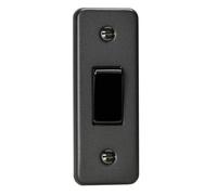 Varilight 1-Gang 10A 1- or 2-Way Rocker Architrave Switch Graphite 21