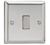 Varilight 1-Gang 10A 1- Or 2-Way Rocker Light Switch Chrome