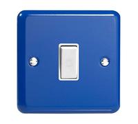 Varilight 1-Gang 10A 1- or 2-Way Rocker Light Switch Reflex Blue XY1W.RB