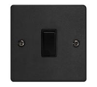 Varilight 1-Gang 10A Matt Black Rocker Switch - 1- Or 2-Way, Push-Fit Terminals, Single Module