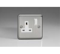 Varilight - 1 Gang 13 Amp Single Switched Socket Matt Chrome - XS4W