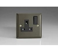 Varilight 1-Gang 13A Double Pole Switched Socket Graphite 21