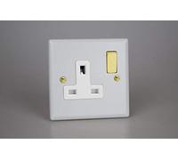Varilight 1-Gang 13A Double Pole Switched Socket Matt White