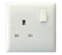 Varilight 1-Gang 13A Double Pole Switched Socket Polar White