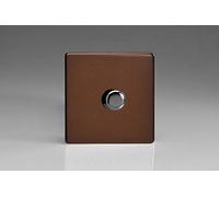 Varilight 1-Gang 2-Way V-Pro Push On/Off Rotary LED Dimmer 1 x 0-120W Mocha