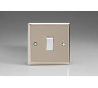 Varilight 1-Gang 20A Double Pole Rocker Light Switch Satin Chrome XN20W