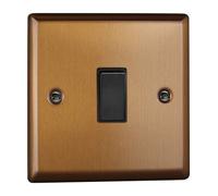Varilight 1-Gang 20A Double Pole Rocker Switch Brushed Bronze