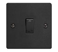 Varilight 1-Gang 20A Double Pole Rocker Switch + Neon Indicator Light Matt Black