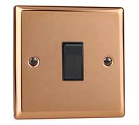 Varilight 1-Gang 20A Double Pole Rocker Switch Polished Copper