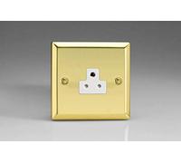 Varilight 1-Gang 2A Round Pin Plug Socket Victorian Brass XVRP2AW