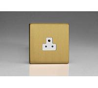 Varilight 1-Gang 2A Round Pin Socket Brushed Brass