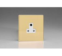 Varilight 1-Gang 5A Round Pin Plug Socket Polished Brass XDVRP5AWS