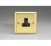 Varilight 1-Gang 5A Round Pin Plug Socket Victorian Brass XVRP5AB