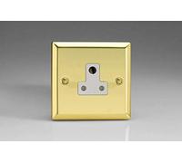 Varilight 1-Gang 5A Round Pin Plug Socket Victorian Brass XVRP5AW