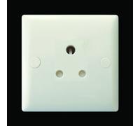 Varilight 1-Gang 5A Round Pin Socket Polar White