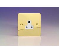 Varilight 1-Gang 5A Round Pin Socket Polished Brass