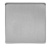 Varilight - 1 Gang Blank Plate Dimension Screwless Matt Chrome - XDSSBS