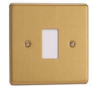 Varilight 1-Gang Powergrid Front Plate With Yoke Brushed Brass Xdepgy1.bb Single Module 88 G