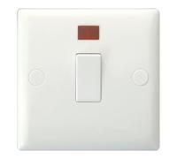 Varilight 1 Gang (Single), 20 Amp Double Pole Switch White Moulded Bevel - XO20W