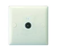 Varilight 1 Gang (Single), Co-axial TV Socket, White Moulded Bevel - XO8W