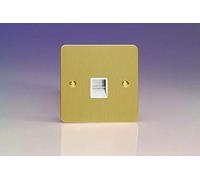 Varilight 1-Gang Telephone Secondary (Extension) Socket Brushed Brass
