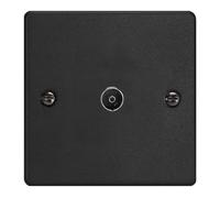 Varilight 1-Gang TV Socket, Co-Axial Matt Black