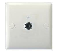 Varilight 1 Gang (Single), Co-axial TV Socket, White Moulded Bevel - XO8W