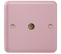 Varilight 1-Gang TV Socket, Co-Axial Rose Pink