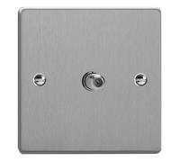 Varilight 1-Gang TV Socket, F-Type Satellite Brushed Steel