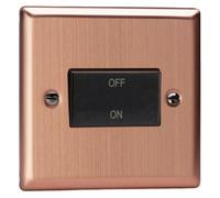 Varilight 10A 3-Pole Fan Isolating Switch Brushed Chrome 91 X 91 X 25 mm