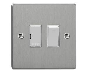 Varilight 13A Switched Fused Spur Brushed Steel