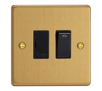 Varilight 13A Switched Fused Spur + Neon Brushed Brass