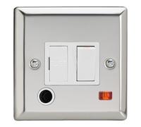 Varilight 13A Switched Fused Spur + Neon + Flex Outlet Mirror Chrome XC6FONW
