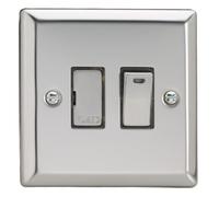 Varilight 13A Switched Fused Spur + Neon Mirror Chrome XC6ND